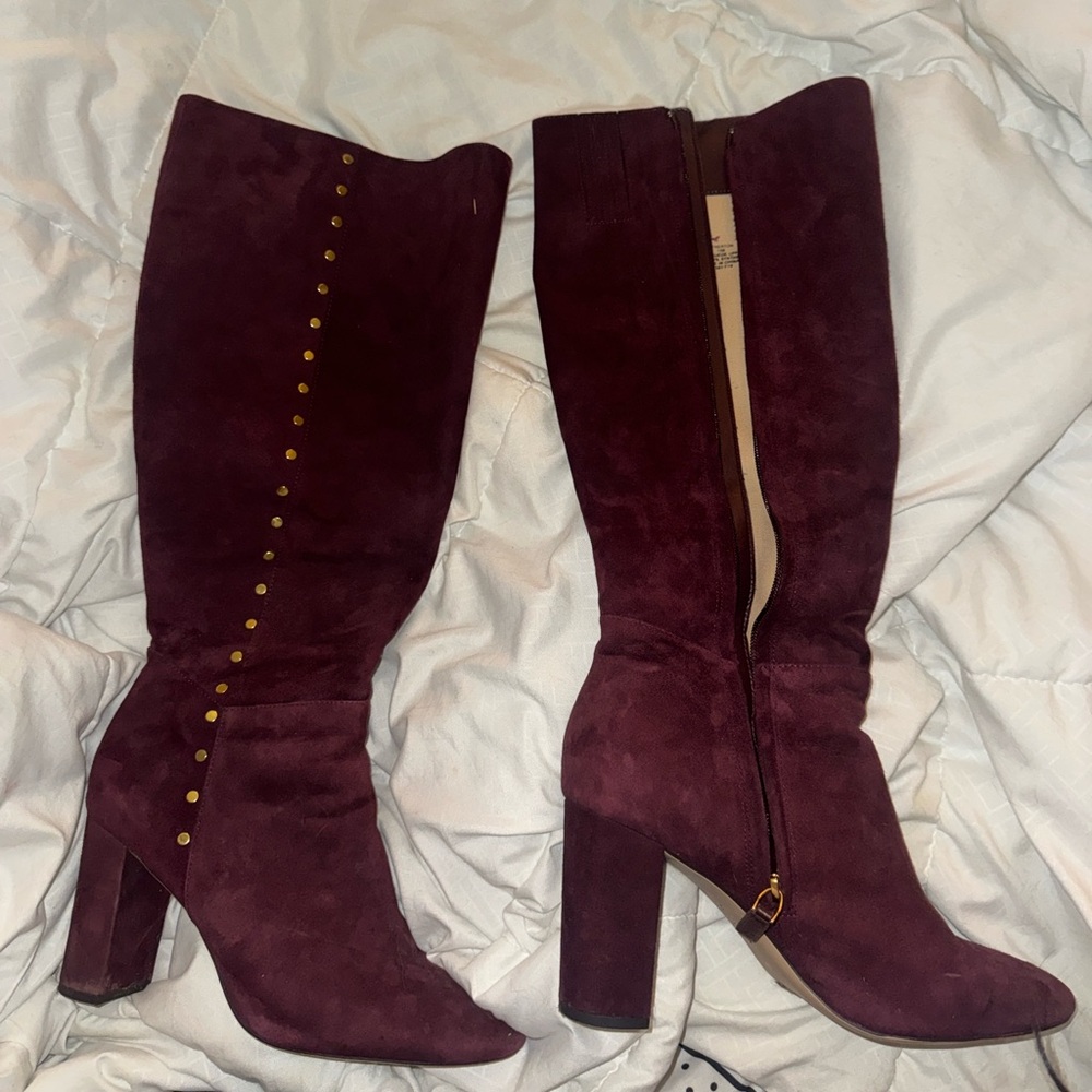 Ralph Lauren Burgundy Knee-High Boots
